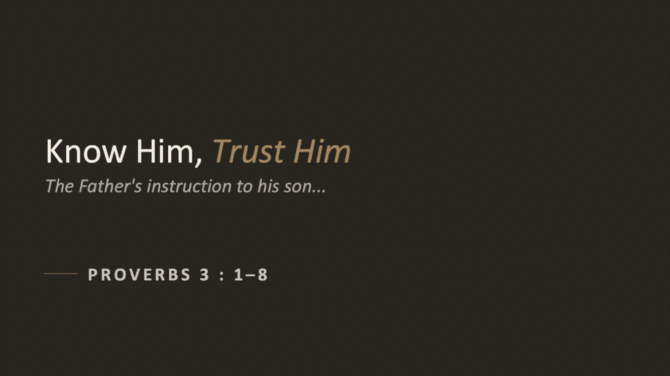 Know Him, Trust Him